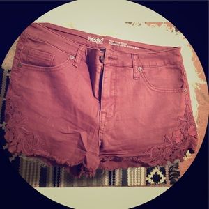 Mossimo High-Rise Lace Trim Shorts
